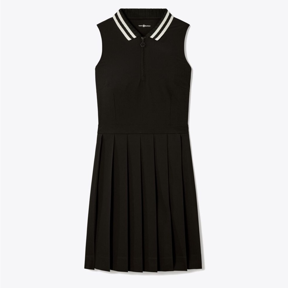 Tory Birch Golf ⛳️ Black Sleeveless Dress with Striped Collar - Picture 7 of 7
